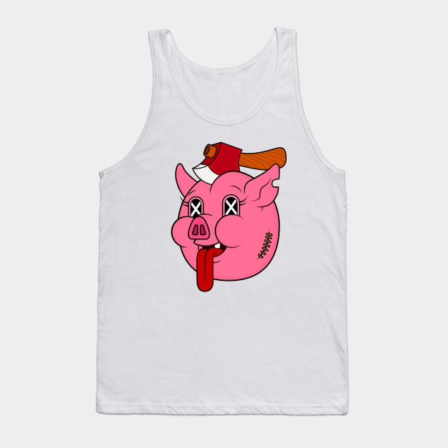 Pig Head Tank Top by Woah_Jonny